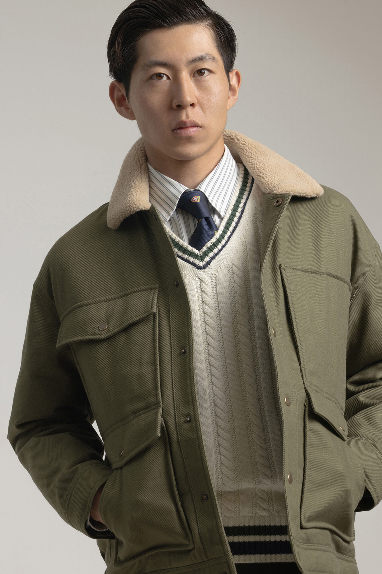 PuroEGO Chaqueta worker cuello borreguillo