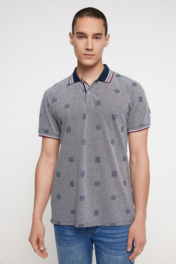 Privata Polo pique estampado Gris