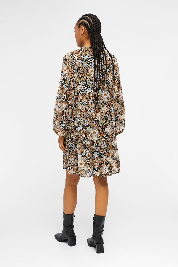 Object Vestido curto com capa Castanho