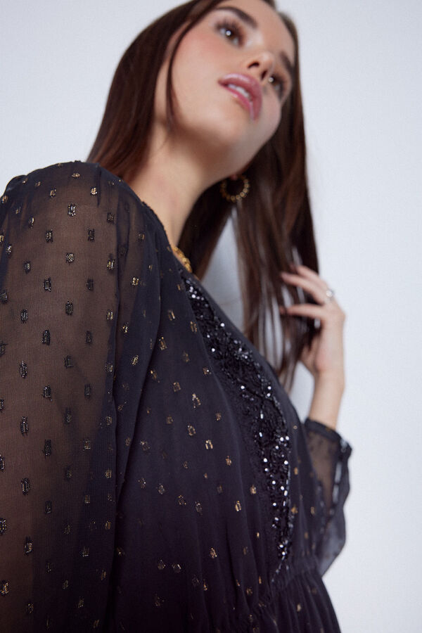 Slowlove Vestido corto negro Negro