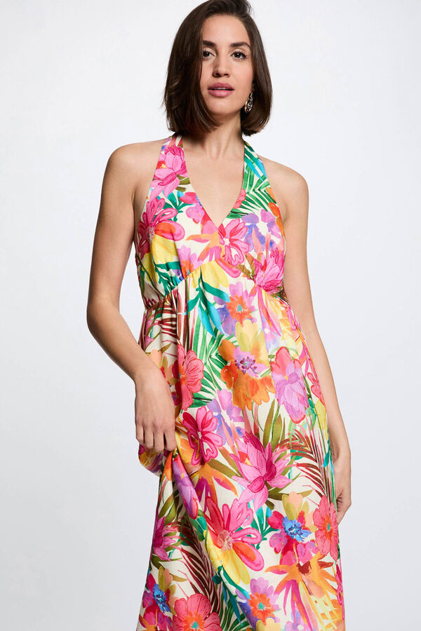 Morgan Vestido largo print flores Multicolor