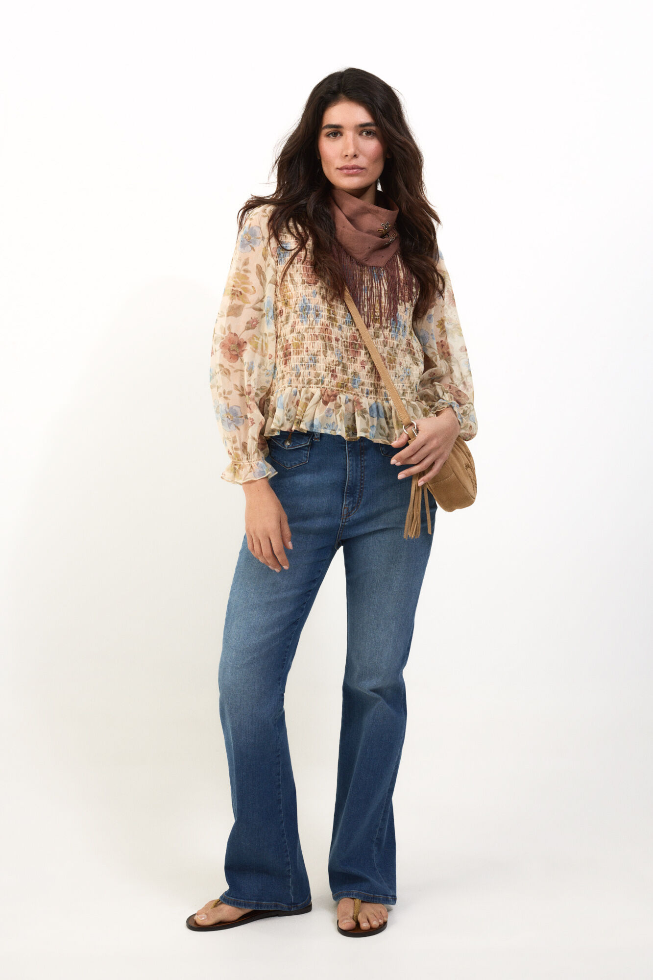 Slowlove Top el&aacute;stico estampado