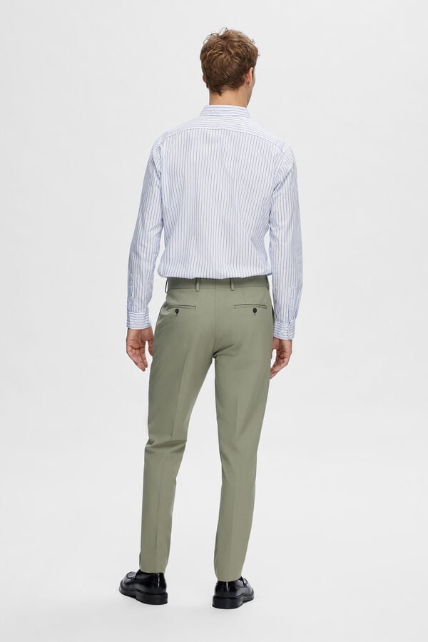 Selected Camisa de manga comprida Slim Fit confecionada com algod&atilde;o reciclado Impress&atilde;o