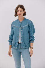 Cortefiel Cazadora Vaquera bordada Azul