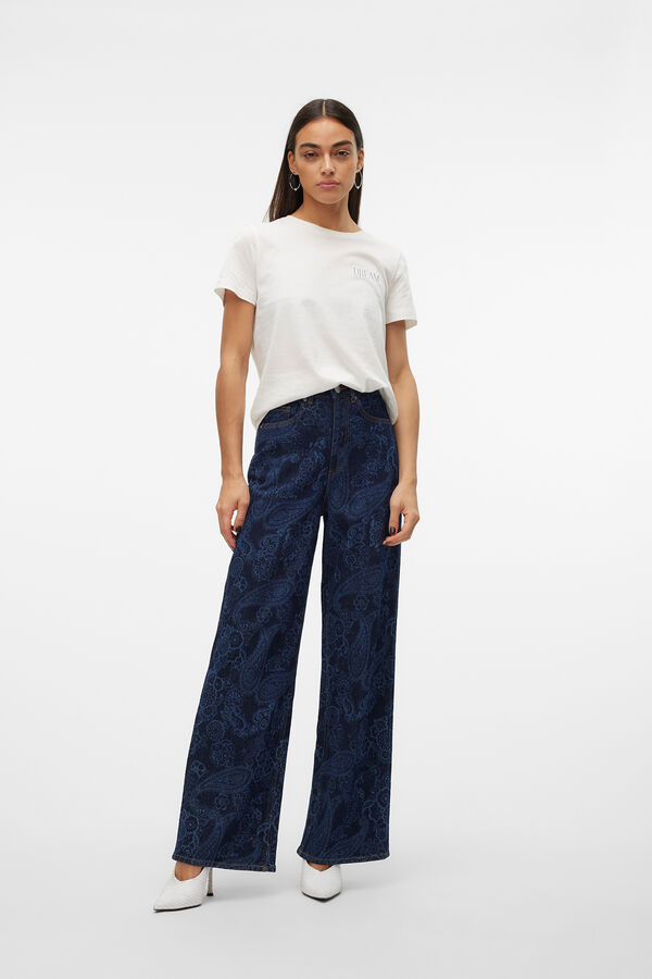 Vero Moda Pantal&oacute;n vaquero estampado Azul marino