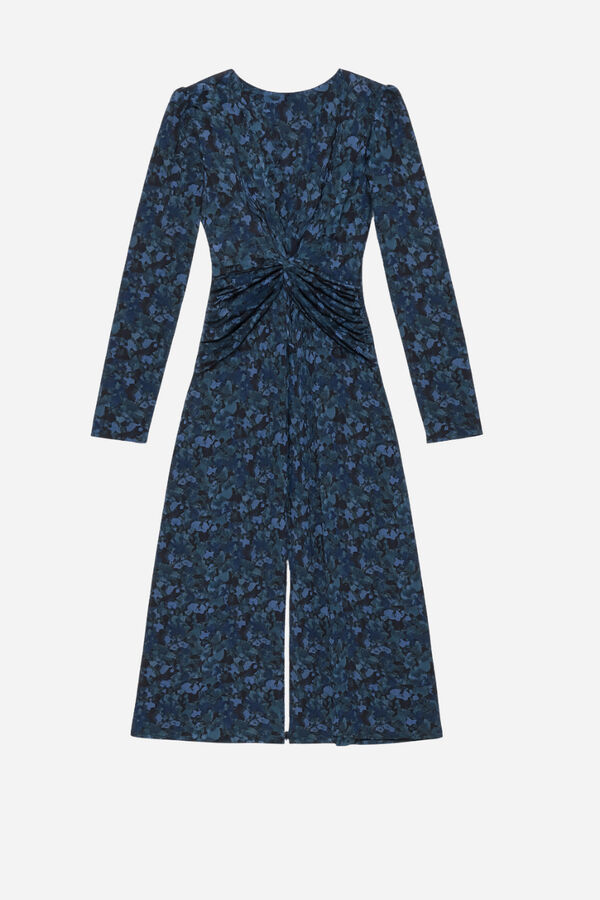 Cupl&eacute; Vestido midi punto estampado Azul