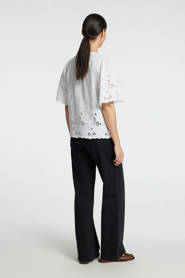 Selected Femme Camisa com detalhe bordado Branco