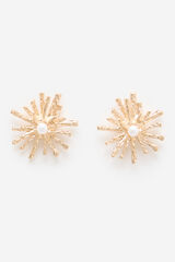 Cortefiel Pendiente sol perla Dorado