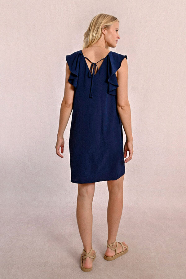 Molly Bracken Vestido de manga curta de borboleta com pregas Azul