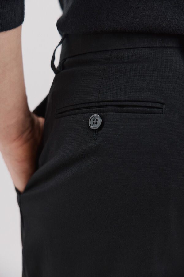 Cortefiel Pantal&oacute;n negro sllim fit Negro