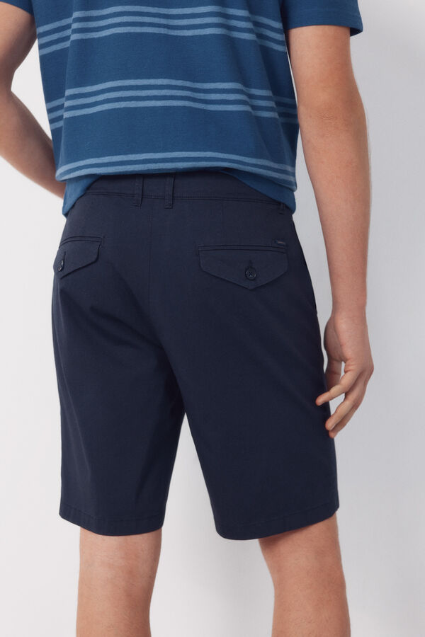Cortefiel Bermuda chino estampada ligera Azul marino