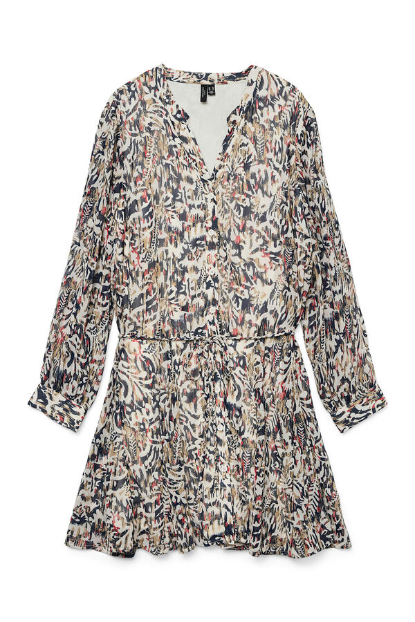 Vero Moda Curve Vestido curto estampado cintura subida Branco