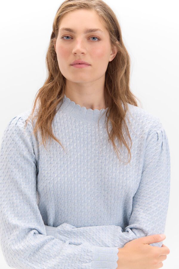 Cortefiel Camisola malha estrutura Azul