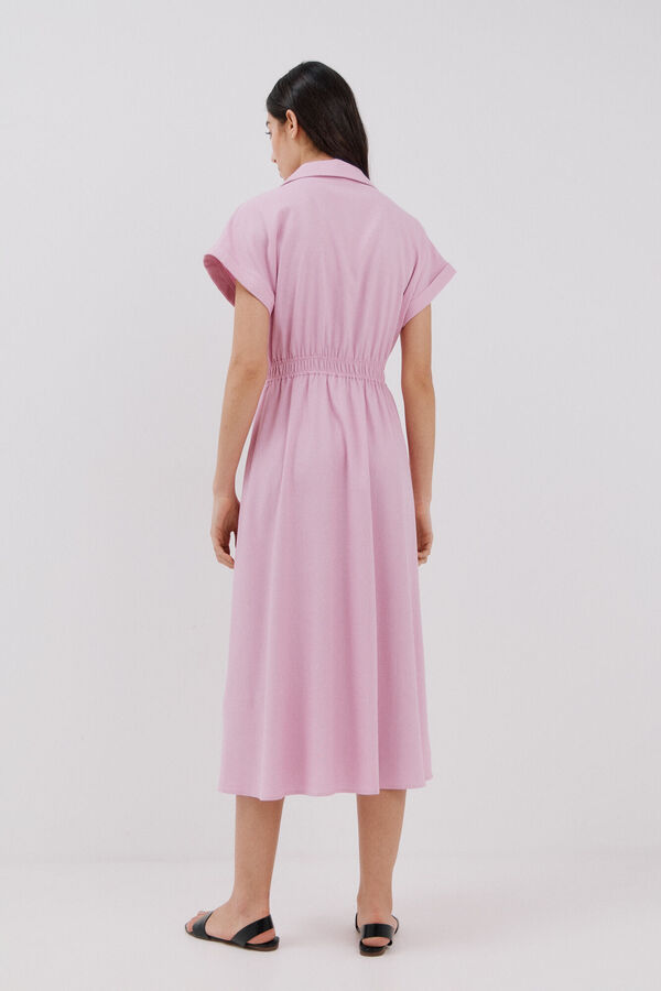 Cortefiel Vestido camisero midi Lila