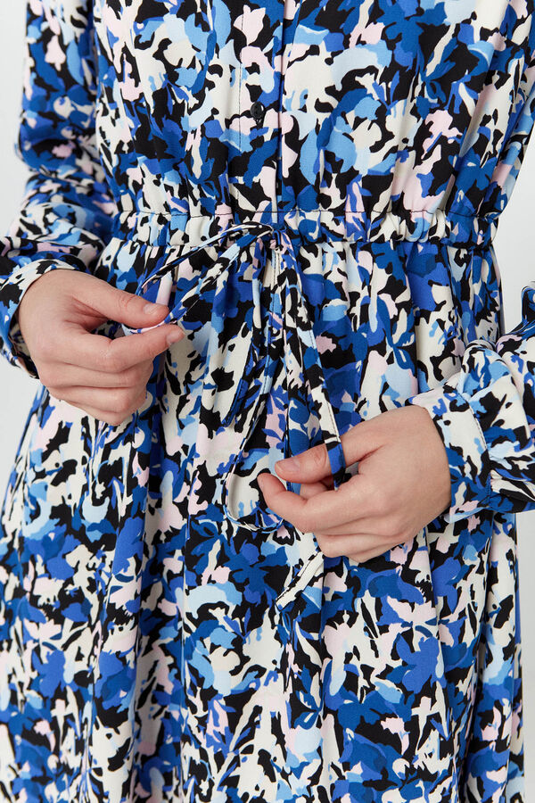 Vero Moda Vestido camiseiro manga comprida Azul