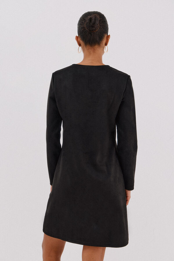 Cortefiel Vestido antelina Negro