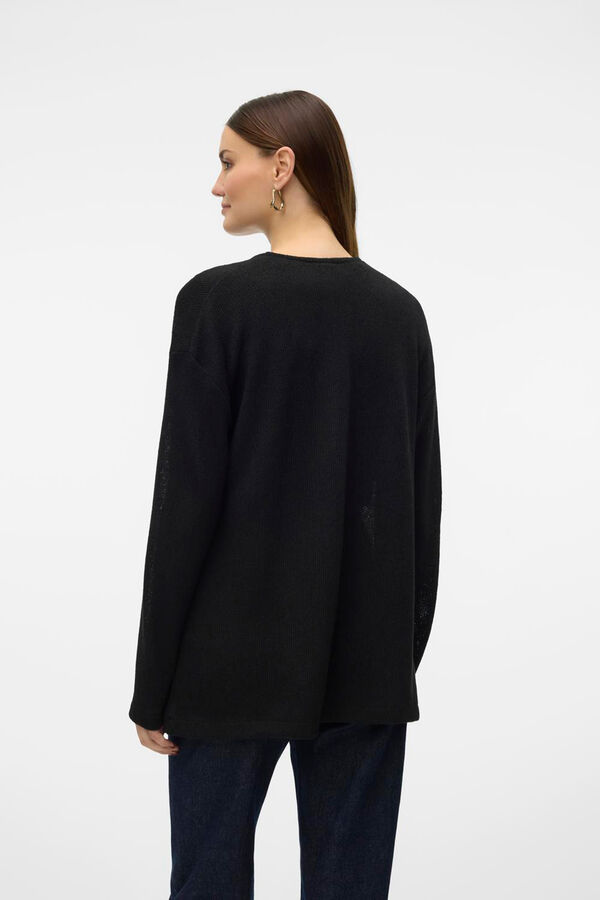 Vero Moda Cardigan curto ponto fino Preto
