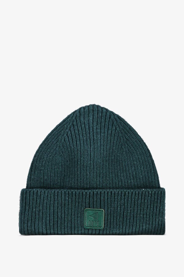 OOTO Gorro punto liso beanie Verde oscuro
