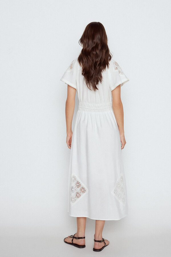 Slowlove Vestido blanco parches Blanco