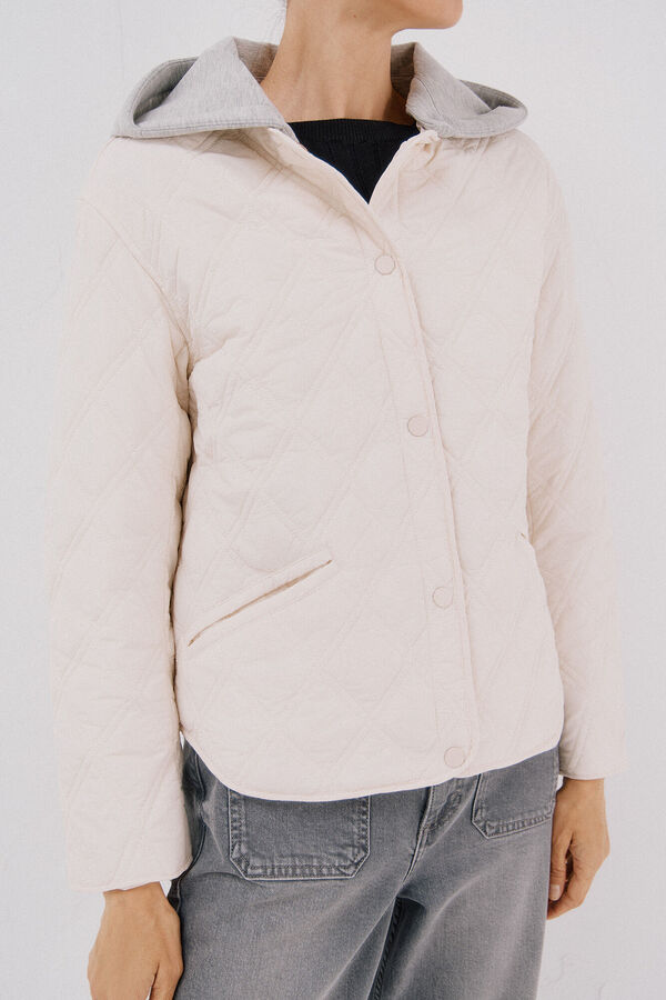 Cortefiel sweatshirt curto com capuz Ecru