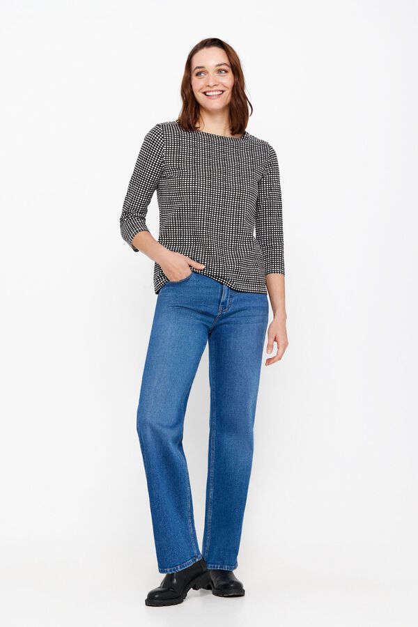 Cortefiel T-shirt b&aacute;sica bot&otilde;es Impress&atilde;o