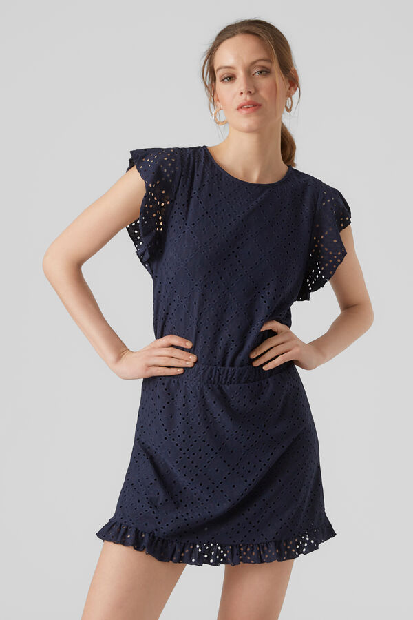 Vero Moda Top vazado com mangas de folhos Azul