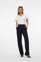 Vero Moda Pantal&oacute;n recto con cintura el&aacute;stica Negro