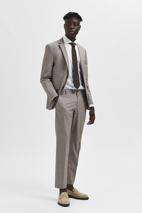 Selected Blazer slim fit estrutura  Castanho