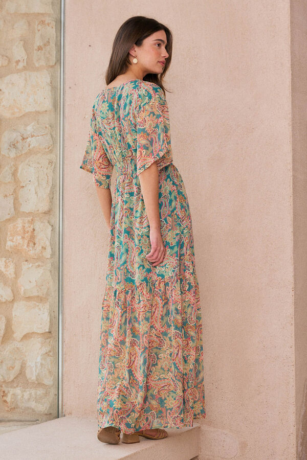 Pol&iacute;n Et Moi Vestido longo Olivette Azul