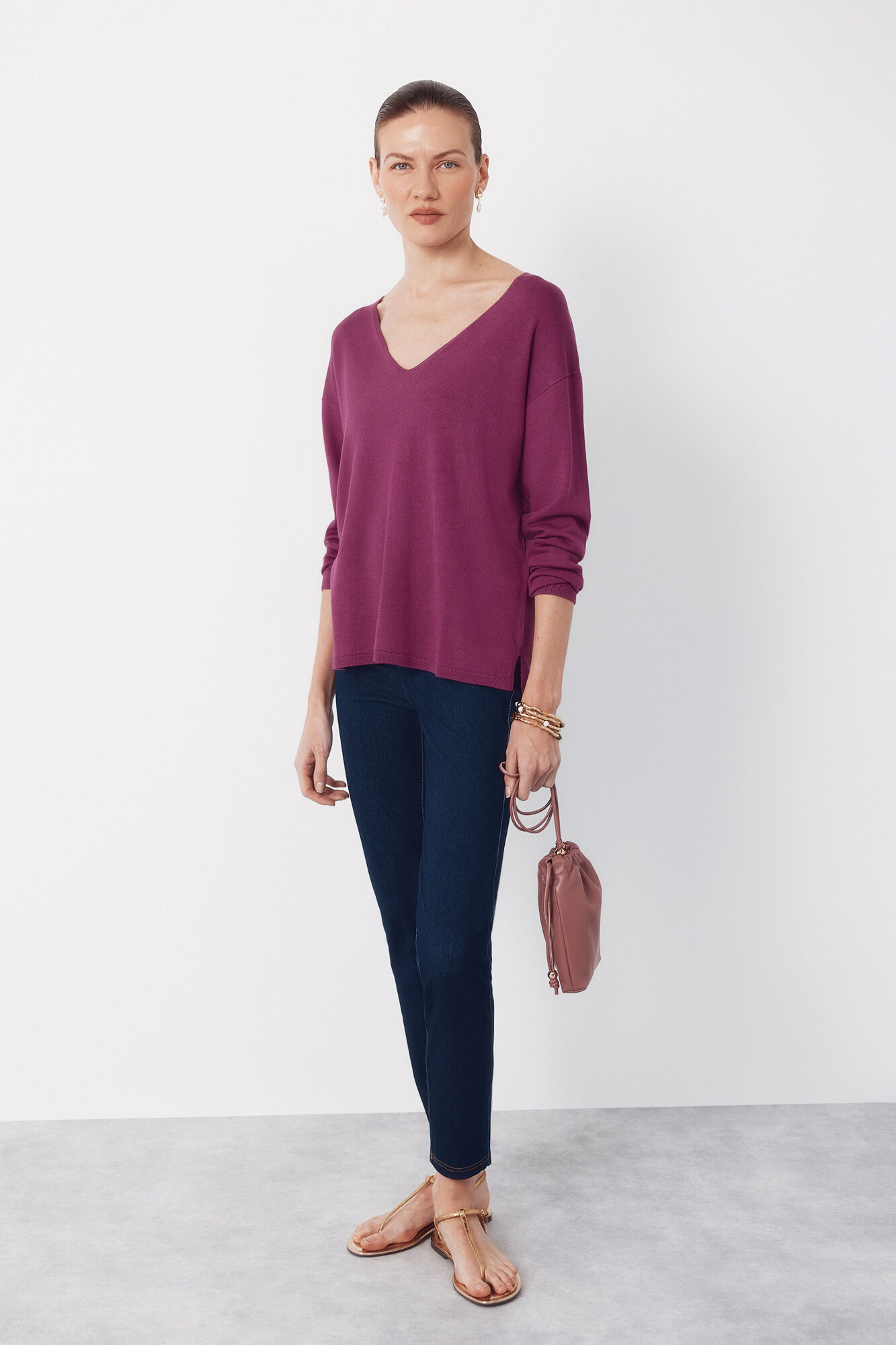 Cortefiel Legging em malha denim