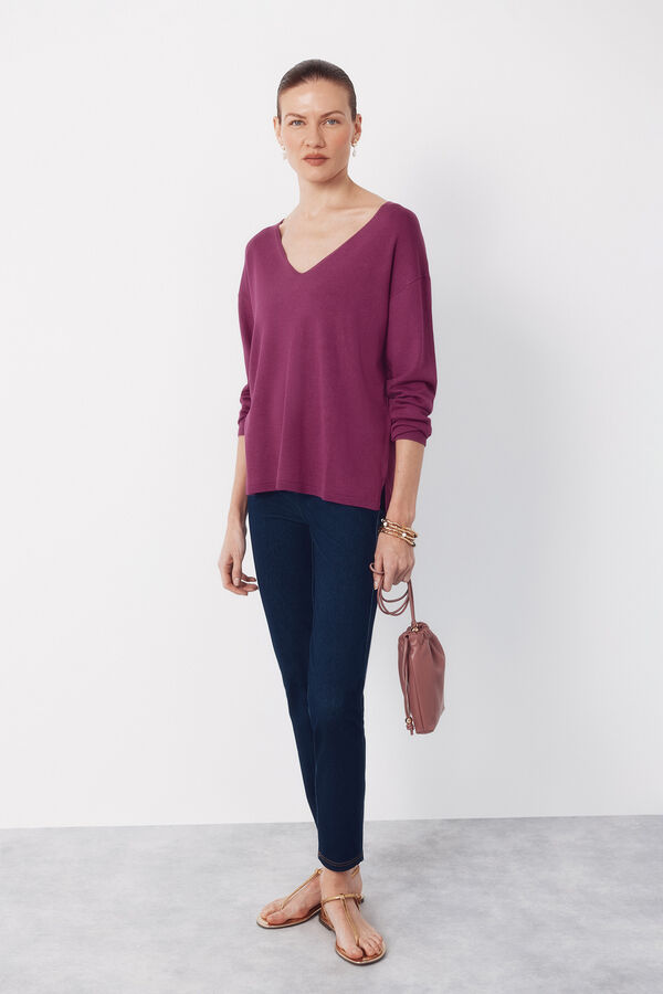 Cortefiel Legging em malha denim Azul
