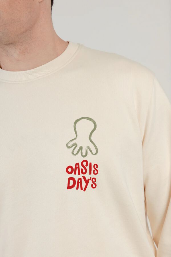 elPulpo Sudadera cuello caja Marfil