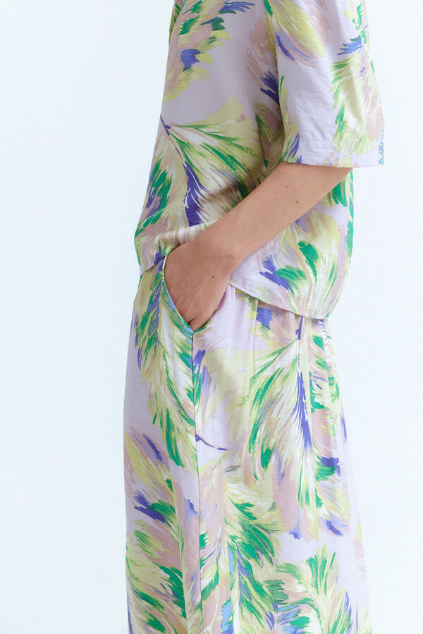 Vila Saia midi com viscose Roxo