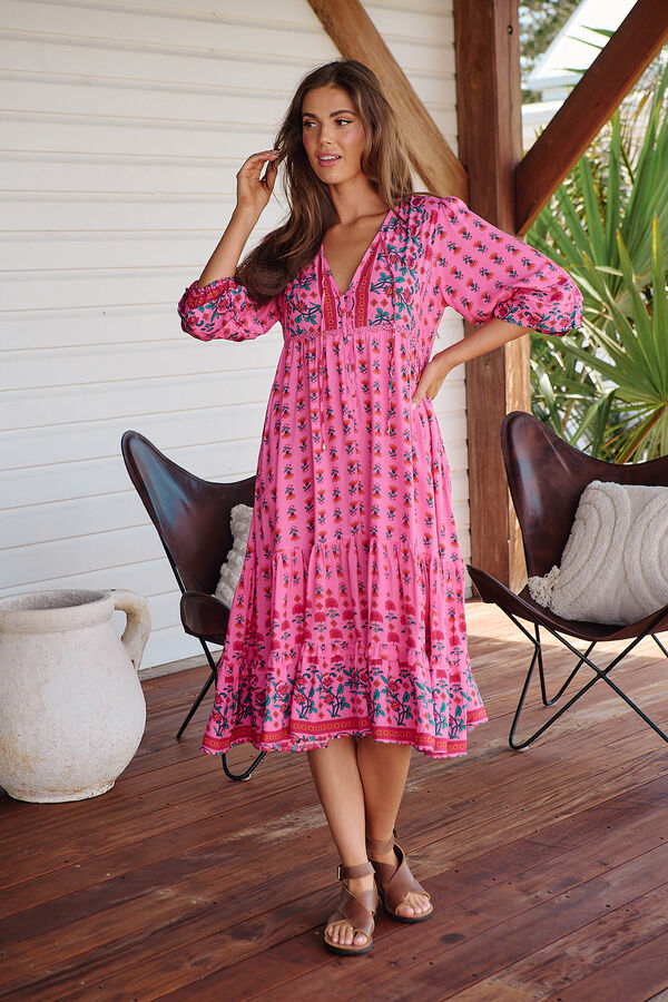 Jaase Vestido midi estampado Monday Subiu