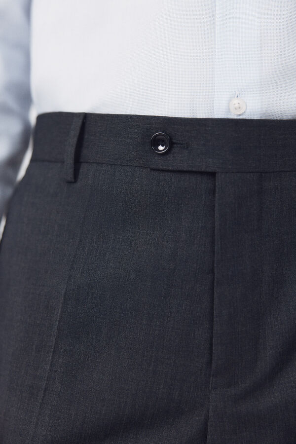 Cortefiel Pantal&oacute;n de traje liso COOLMAX&reg; Gris oscuro