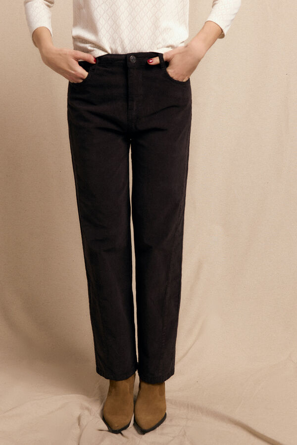 Slowlove Cal&ccedil;as de veludo cotel&ecirc; Castanho