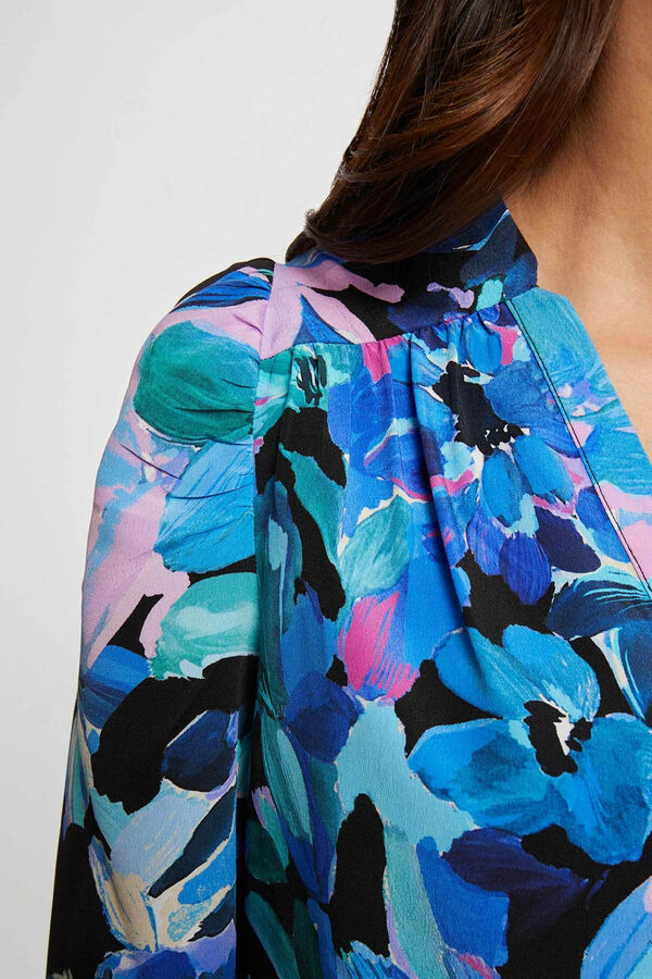 Morgan Camisa escote en V estampada Estampado azul