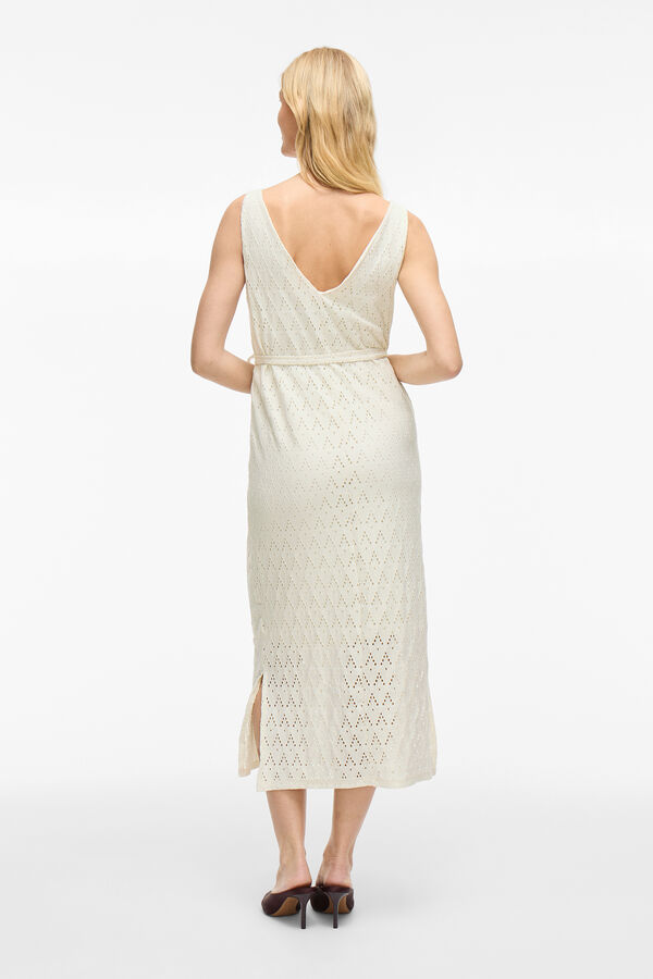 Vila Vestido midi vazado Cinzento