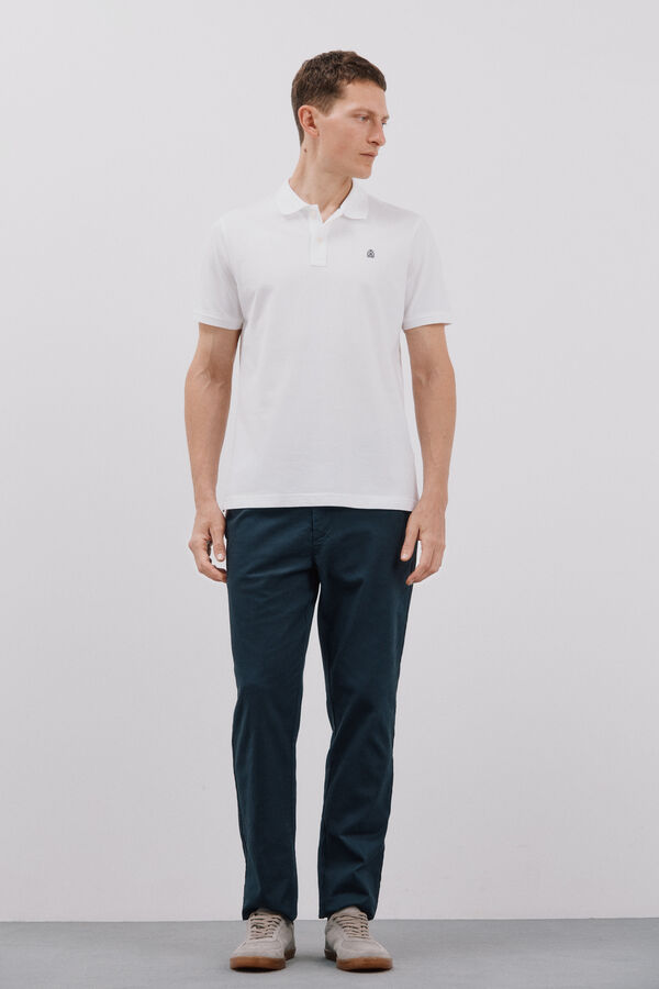 Cortefiel Polo b&aacute;sico piqu&eacute; slim Blanco