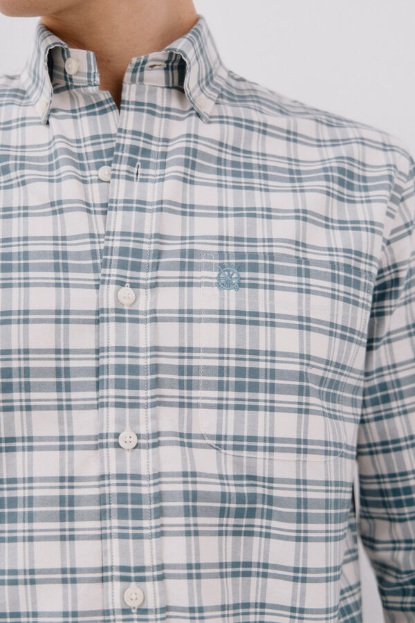 Cortefiel Camisa oxford xadrez Azul