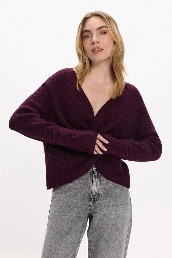 Vila Jersey de lana reversible Morado