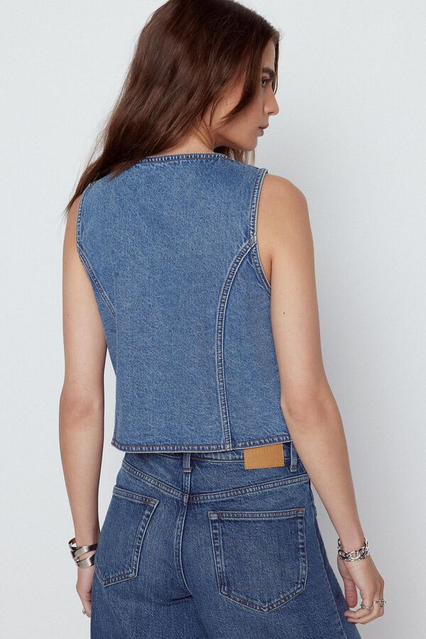 Slowlove Chaleco Denim Azul