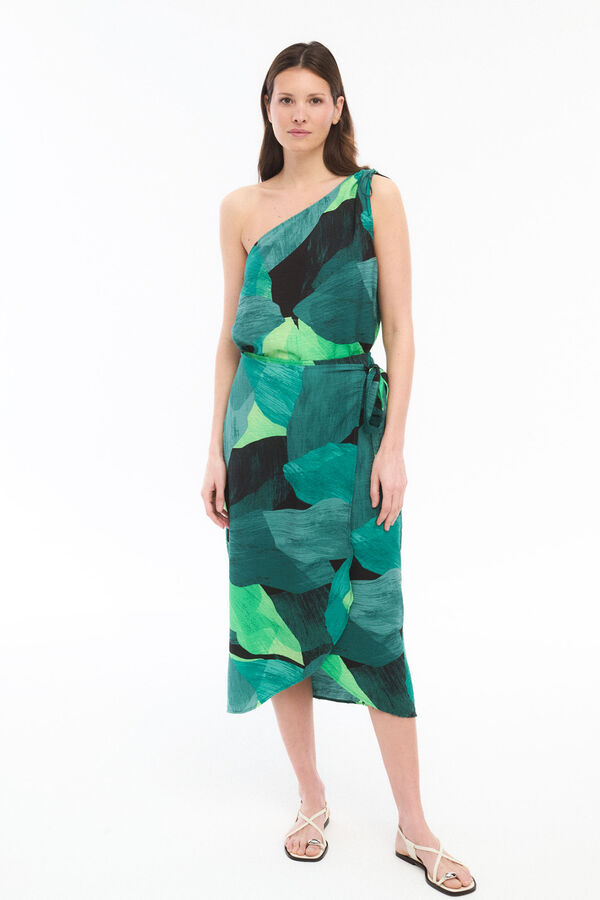 Vila Falda midi pareo con viscosa Verde