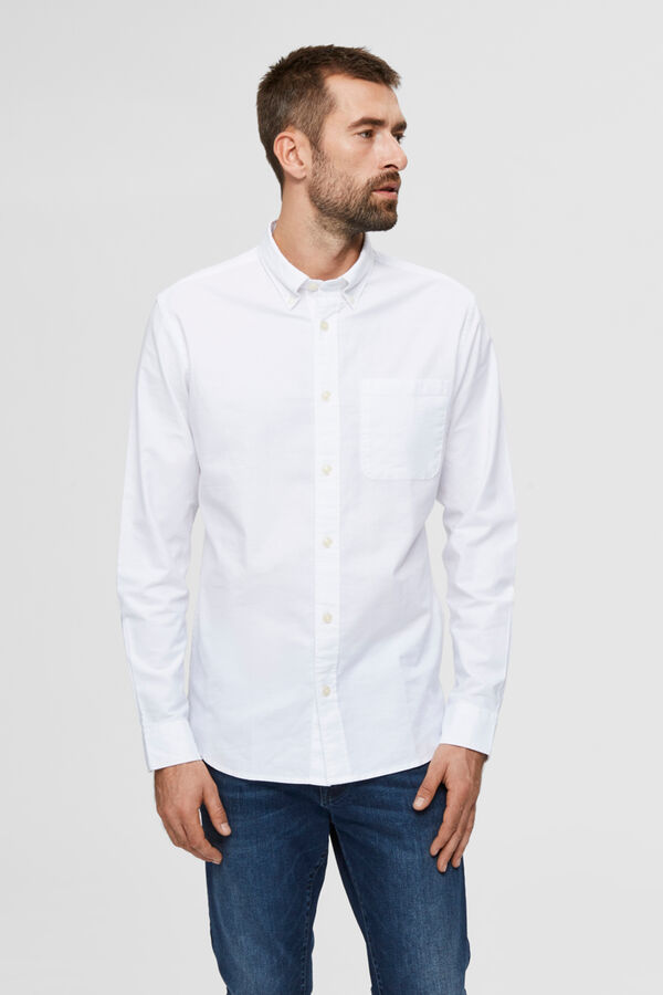 Cortefiel Camisa oxford Regular Fit Branco