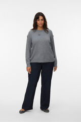 Vero Moda Curve Jersey de punto cuello redondo Curve Gris