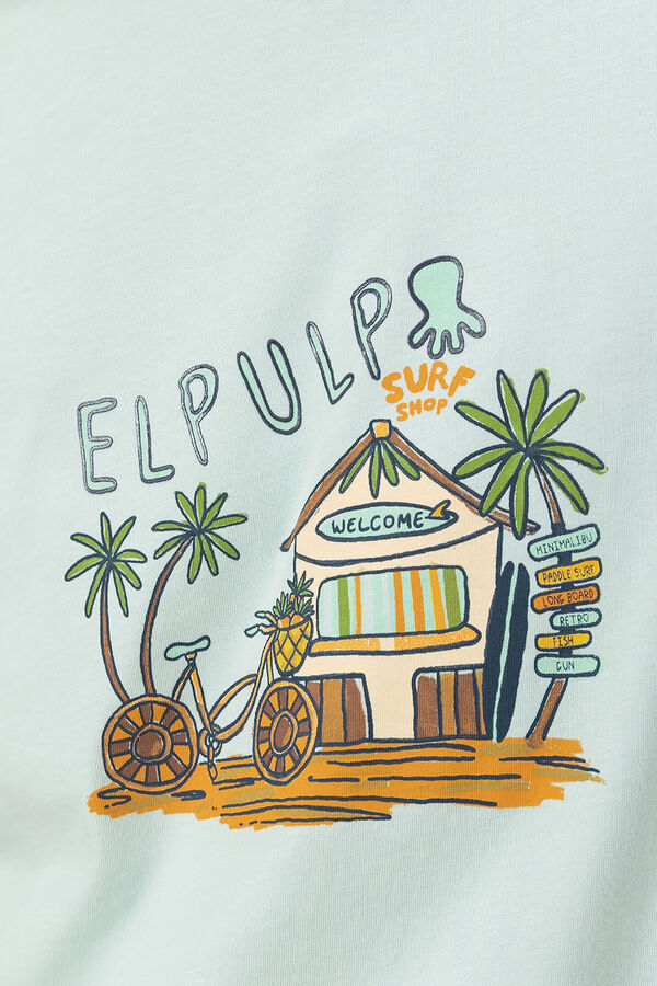 elPulpo Camiseta estampado Beach House Turquesa