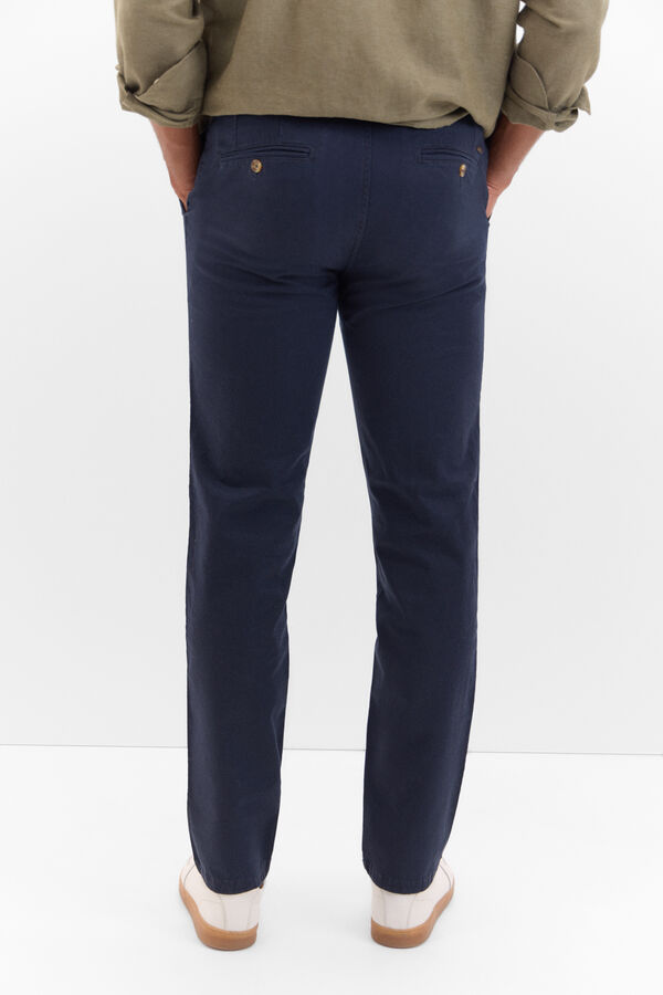 Cortefiel Pantal&oacute;n chino regular fit Azul marino