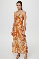 Vila Vestido midi estampado Amarillo