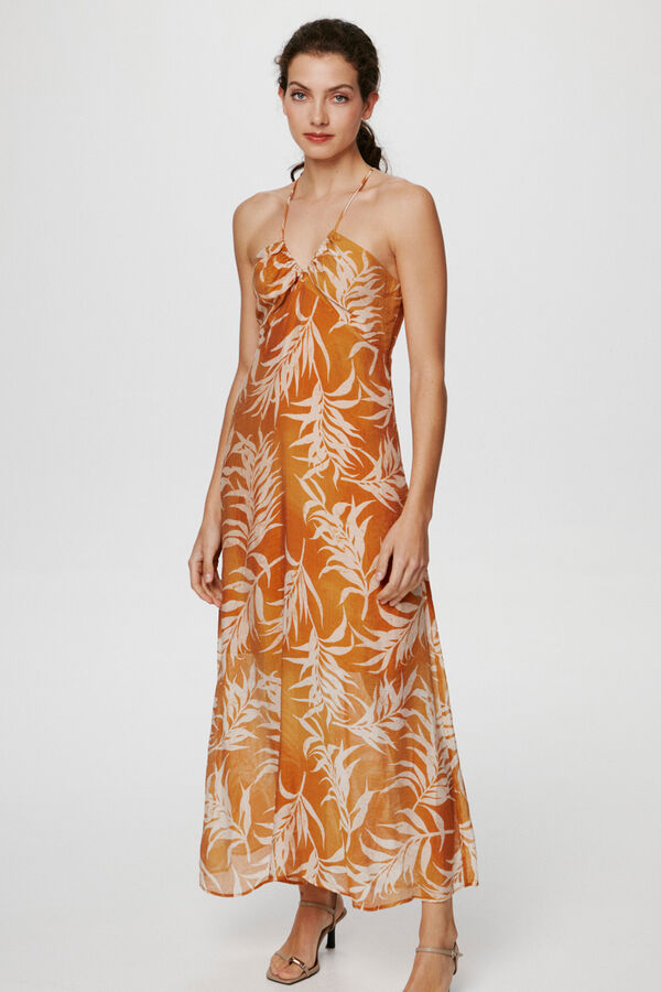 Vila Vestido midi estampado Amarillo