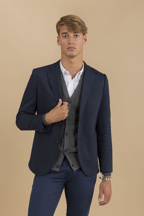 elPulpo Americana jersey microdibujo Azul marino